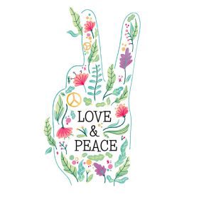 دانلود وکتور آبرنگ شکل صلح با دسته گل برای استفاده در روز صلح می توانید از این طرح در پوستر یا پست تی شرت استفاده کنید