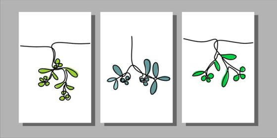 دانلود وکتور پیوسته یک خط پوستر سورئال گل زمستانی