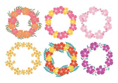 دانلود وکتور وکتور هاوایی لی با گل های رنگارنگ باعث می شود که صاحب شوید