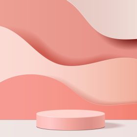 دانلود وکتور صحنه مینیمال با اشکال هندسی سکوی استوانه ای در صحنه صورتی برای نمایش ویترین محصولات آرایشی ویترین ویترین ویترین ویترین d تصویر برداری