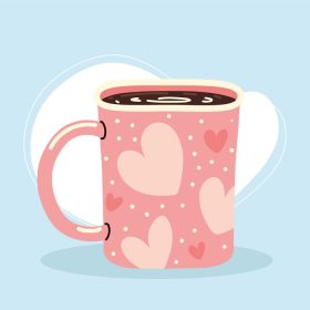 دانلود وکتور فنجان قهوه با قلب