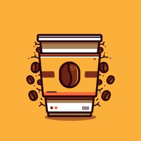 دانلود وکتور تصویر وکتور کلیپرت قهوه با سبک طراحی صاف و تمیز آماده استفاده و دانلود