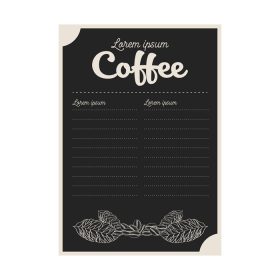 دانلود وکتور منو کارت قهوه سیاه با برگ و دانه طرح زمان نوشیدنی صبحانه نوشیدنی فروشگاه صبحگاهی فروشگاه عطر و تم کافئین وکتور تصویر