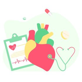 دانلود وکتور درمان قلبی مدرن مفهوم تحقیق بیماری قلبی