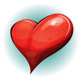 دانلود تصویر وکتور نماد قلب بزرگ کارتونی نماد سلامتی و منابع زندگی برای رابط کاربری بازی