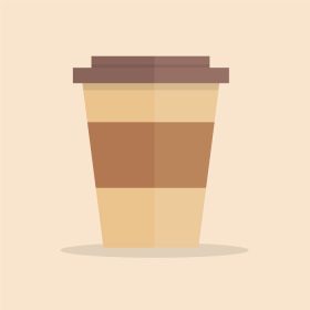 دانلود وکتور نماد فنجان قهوه طرح مسطح فنجان کاغذی قهوه
