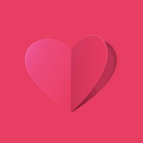 دانلود وکتور قلب برش کاغذی روز ولنتاین