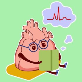 دانلود وکتور شکلک فیزیولوژیکی قلب یک شخصیت ناز قلبی
