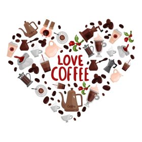 دانلود وکتور طرح قهوه عشق مفهوم وکتور تصویر