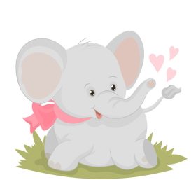دانلود وکتور فیل ناز با قلب برای روز ولنتاین