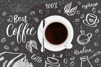 دانلود وکتور قهوه طرح ابله تصویری در مورد زمان قهوه