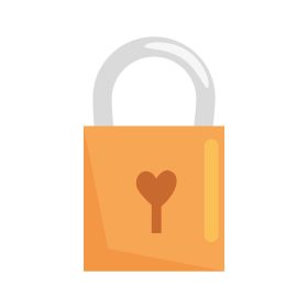 دانلود وکتور قفل با نماد قلب جدا شده
