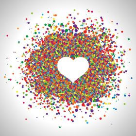 دانلود وکتور قلب ساخته شده توسط وکتور نقاط رنگارنگ