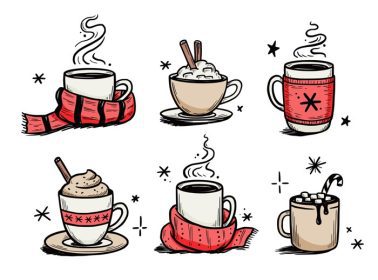 دانلود وکتور نوشیدنی گرم کریسمس از قهوه زمستانی