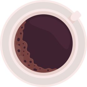 دانلود وکتور قهوه در فنجان وکتور رنگ نیمه مسطح