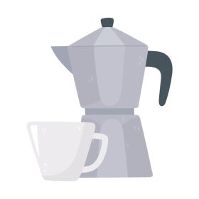 دانلود وکتور روش های دم کردن قهوه موکا دیگ و وکتور فنجان قهوه