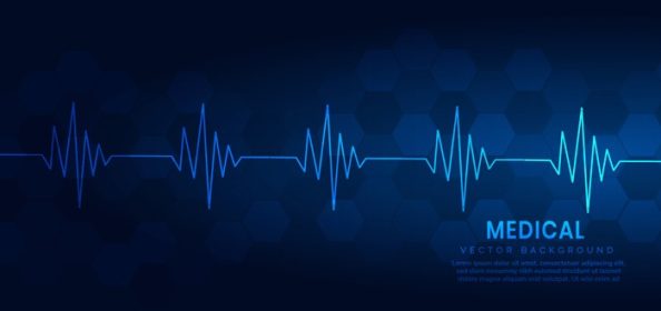 دانلود وکتور انتزاعی مانیتور نبض قلب آبی در زمینه مفهوم پزشکی