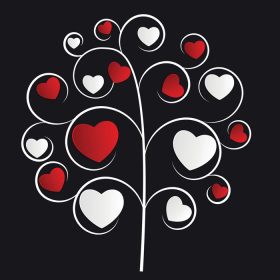 دانلود وکتور تصویر وکتور درخت قلب زیبا