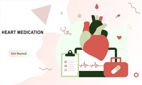 دانلود وکتور صفحه فرود داروهای قلب مدرن بیماری قلبی
