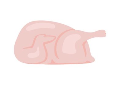 دانلود وکتور غذای گوشت مرغ خام لاشه مرغ وکتور نمای کناری