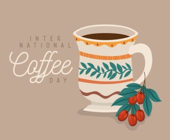 دانلود وکتور کارت روز بین المللی قهوه