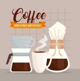 دانلود وکتور روش های قهوه فنجان سرامیکی با کمکس و بریزید