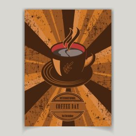 دانلود وکتور بروشور نوشیدنی های غذایی روز قهوه