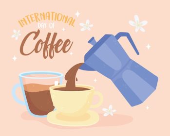 دانلود وکتور بنر تصویرسازی وکتور جشن روز بین المللی قهوه