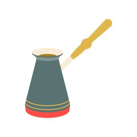 دانلود وکتور قهوه ساز ترکی با رنگ سبز پرنعمت روی پس زمینه سفید وکتور آیکون تصویر مسطح