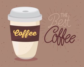 دانلود وکتور بنر بهترین قهوه با فنجان یکبار مصرف