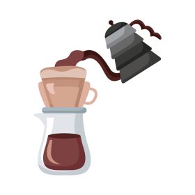 دانلود وکتور کتری قهوه و ظروف قوری آیکون فلت استایل