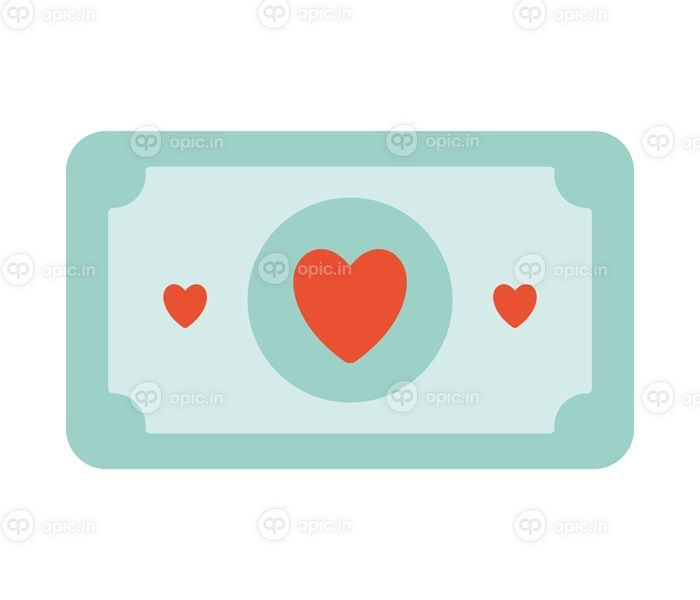 دانلود وکتور دلار با قلب