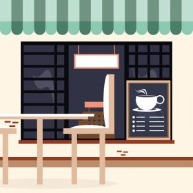 دانلود وکتور کسب و کار کوچک فروشگاه قهوه