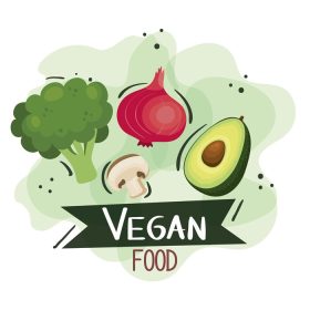 دانلود وکتور پوستر غذای گیاهی با سبزیجات
