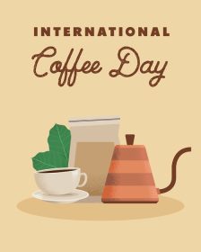دانلود وکتور قالب روز بین المللی قهوه