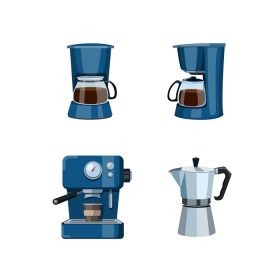 دانلود وکتور نماد کافه یا آشپزخانه دستگاه قهوه ساز در کارتون