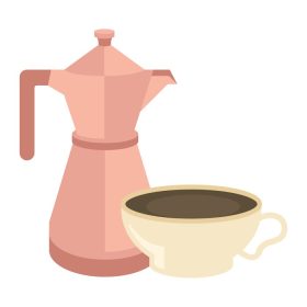 دانلود وکتور فنجان قهوه و دیگ طرح زمان نوشیدنی صبحانه نوشیدنی فروشگاه صبحگاهی فروشگاه عطر و تم کافئین وکتور تصویر