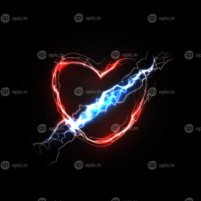 دانلود وکتور صاعقه در قلب عشق و احساسات مرتبط با