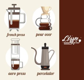 دانلود مجموعه باندل وکتور چهار روش دم کردن قهوه