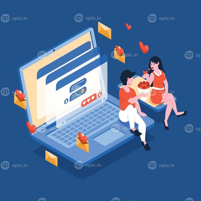 دانلود وکتور دوستیابی آنلاین زوج