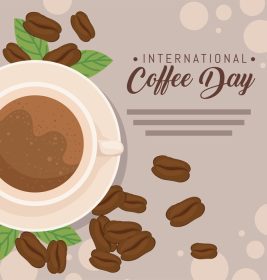 دانلود وکتور طرح روز بین المللی قهوه