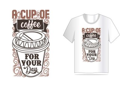 دانلود وکتور تایپوگرافی قهوه وینتیج برای طرح تی شرت با رنگ های رترو
