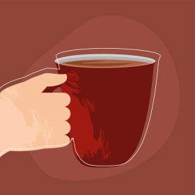 دانلود وکتور دست با قهوه در لیوان