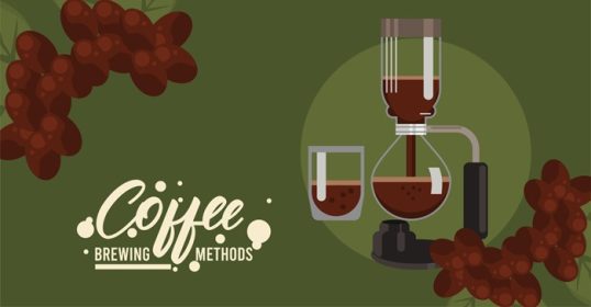 دانلود وکتور روش دم کردن قهوه در قابلمه خلاء