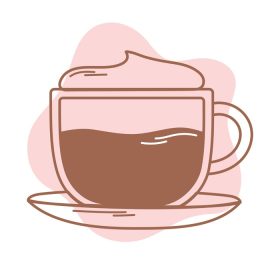 دانلود وکتور قهوه کاپوچینو روی آیکون ظرف و پر کنید