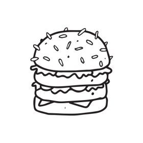 دانلود وکتور یک تصویر کشیده شده با دست از همبرگر یک غذا نشان داده شده در