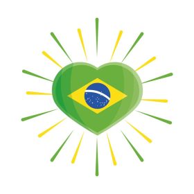 دانلود وکتور پرچم برزیل در قلب