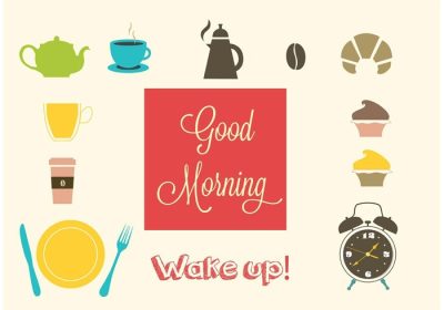 دانلود وکتور وکتور مجموعه آیکون صبحانه موجود در این مجموعه وکتور صبحانه شامل آیکون های کروسانت لیوان قهوه مافین غذای چای و حتی یک ساعت زنگ دار برای کمک به بیدار شدن شما می باشد.