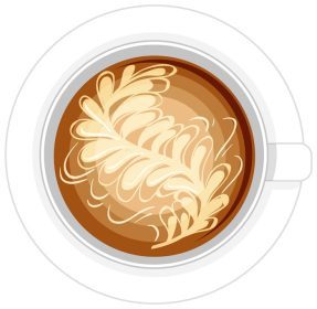 دانلود وکتور لوگوی جدا شده فنجان قهوه در تصویر زمینه سفید