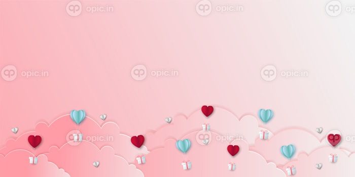 دانلود وکتور تصویر روز عشق و ولنتاین با بادکنک قلب